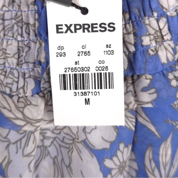 NWT EXPRESS Women’s Floral Mini Skirt Smocked‎ Ruffle Chiffon Layered MEDIUM - Picture 9 of 10